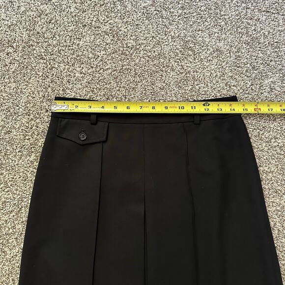 Theory black a-line wool pleated midi skirt size 2 - Picture 8 of 9